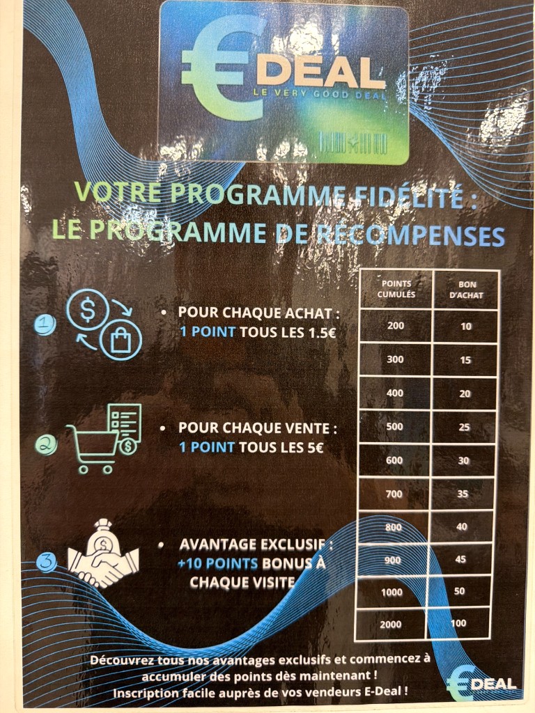 Affiche programme fidélité E Deal — le programme de récompenses
